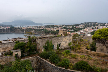 Fototapeta na wymiar view of the Aragonese castle in Ischia
