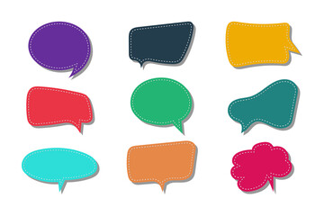 Collection of colorful speech bubbles