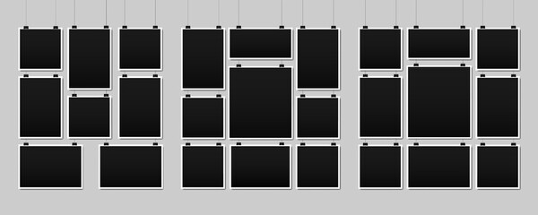Blank hanging photo frames collection