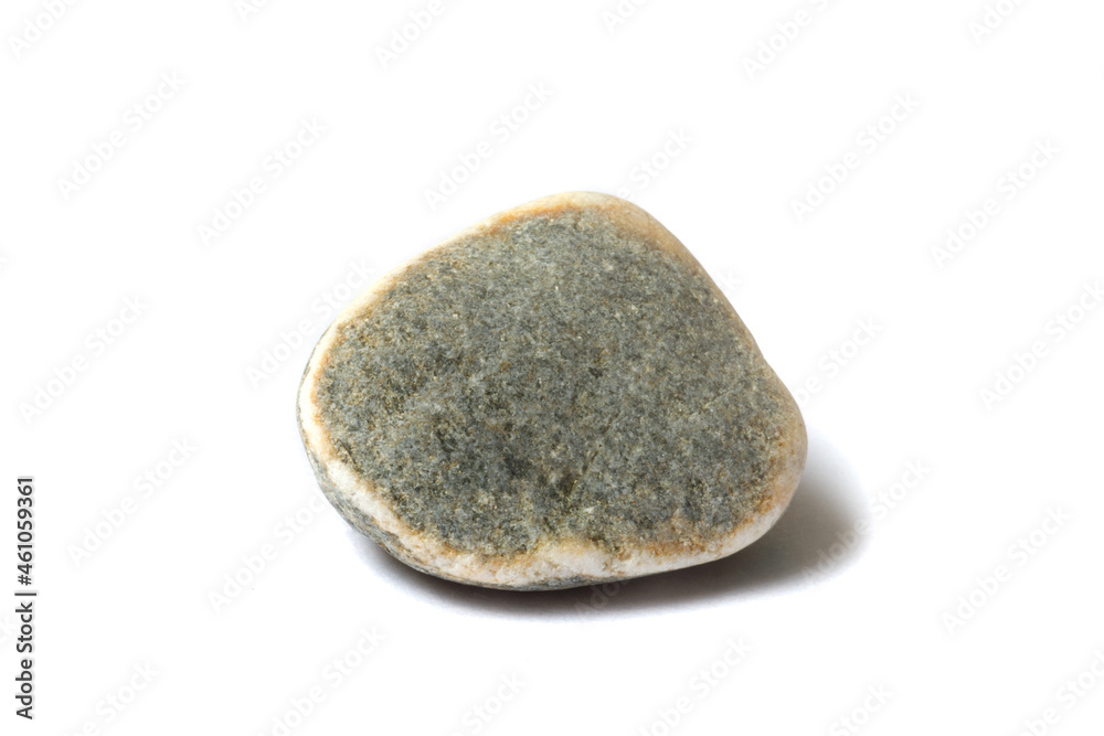 Poster pebble with shadow isolated on white background. sea pebbles