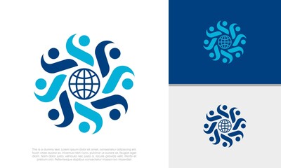 Human Resources Consulting Company, Global Community Logo. Social Networking logo designs.