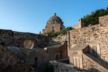 view of the Aragonese castle in Ischia