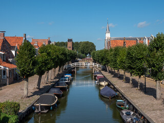 Picturesque city centre of Sloten in the Netherlands