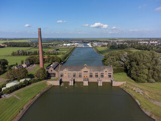 Old steam pump station Woudagemaal in the province Friesland in the Netherlands