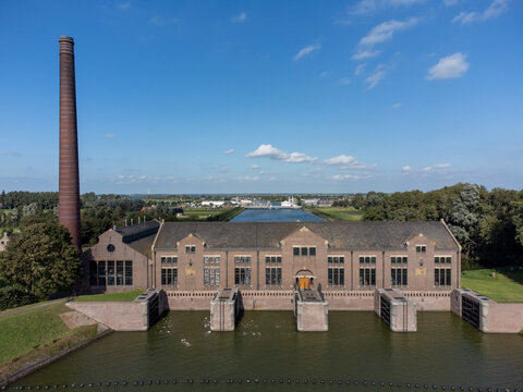 Old steam pump station Woudagemaal in the province Friesland in the Netherlands