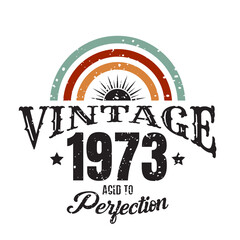 vintage 1973 Aged to perfection, 1973 birthday typography design for T-shirt