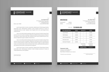 Naklejka premium Invoice and letterhead design