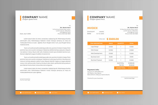 Invoice and letterhead design