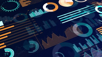 Business economy growing chart graph Increasing profits with world map in background 3d animation. Business, success, stock exchange, rising markets, financial and diagram abstract concept.