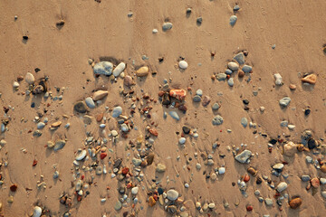 Stones at Baltic sea shore in Liepaja, Latvia