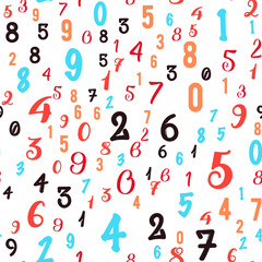 Colorful numbers. Education, school concept. Seamless vector EPS 10 pattern. Flat style
