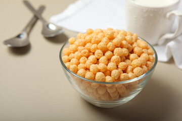 corn balls in glaze for breakfast close-up on the table
