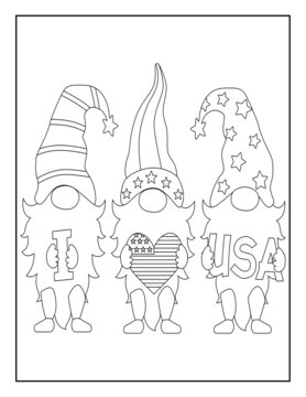 Coloring Book Pages for Kids. Coloring book for children. 4th July Independence Day United States of America.