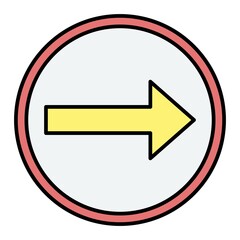 Vector Right Arrow Filled Outline Icon Design