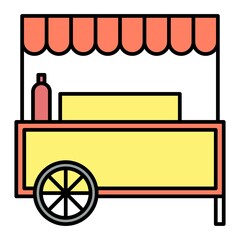  Vector Food Stand Filled Outline Icon Design
