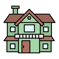 Vector House Filled Outline Icon Design