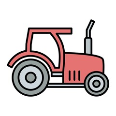 Vector Tractor Filled Outline Icon Design