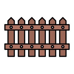 Vector Fence Filled Outline Icon Design