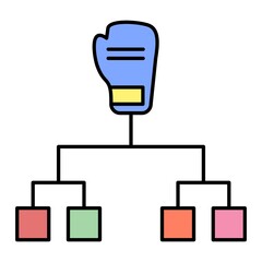 Vector Boxing Tournament Filled Outline Icon Design