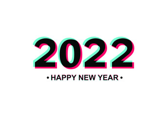 2022, Happy new year 2022, 2022 vector design illustration, 2022 text design isolated on white background