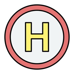 Vector Hospital Way Filled Outline Icon Design