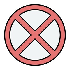 Vector No Stopping Filled Outline Icon Design