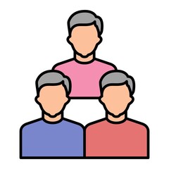 Vector Audience Filled Outline Icon Design