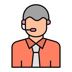 Vector Commentator Filled Outline Icon Design