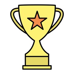 Vector Trophy Filled Outline Icon Design