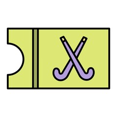  Vector Hockey Tickets Filled Outline Icon Design