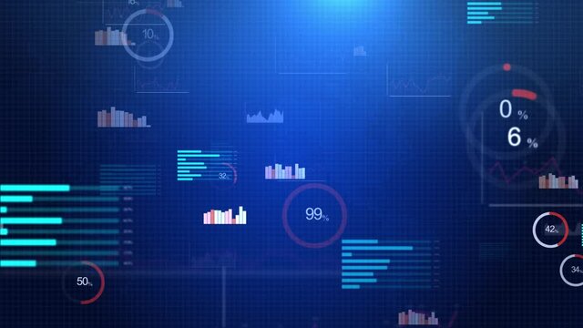 4K Business infographics Charts and graphs diagram loop animation. financial Business success concepts. Presentation. Data Analysis visualization. Business, Finance or Economy. Stock exchange data