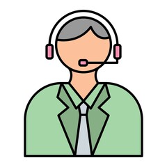 Vector Commentator Filled Outline Icon Design