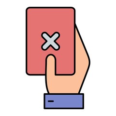 Vector Red Card Filled Outline Icon Design