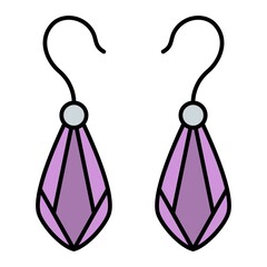 Vector Ear Rings Filled Outline Icon Design
