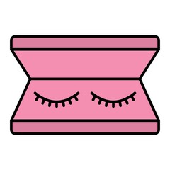 Vector Eye Lashes Filled Outline Icon Design