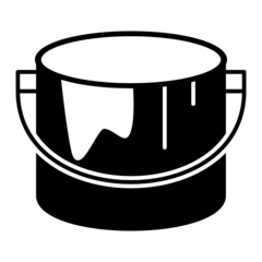 Vector Paint Bucket Glyph Icon Design