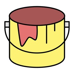  Vector Paint Bucket Filled Outline Icon Design