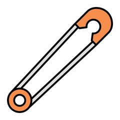 Vector Safety Pin Filled Outline Icon Design