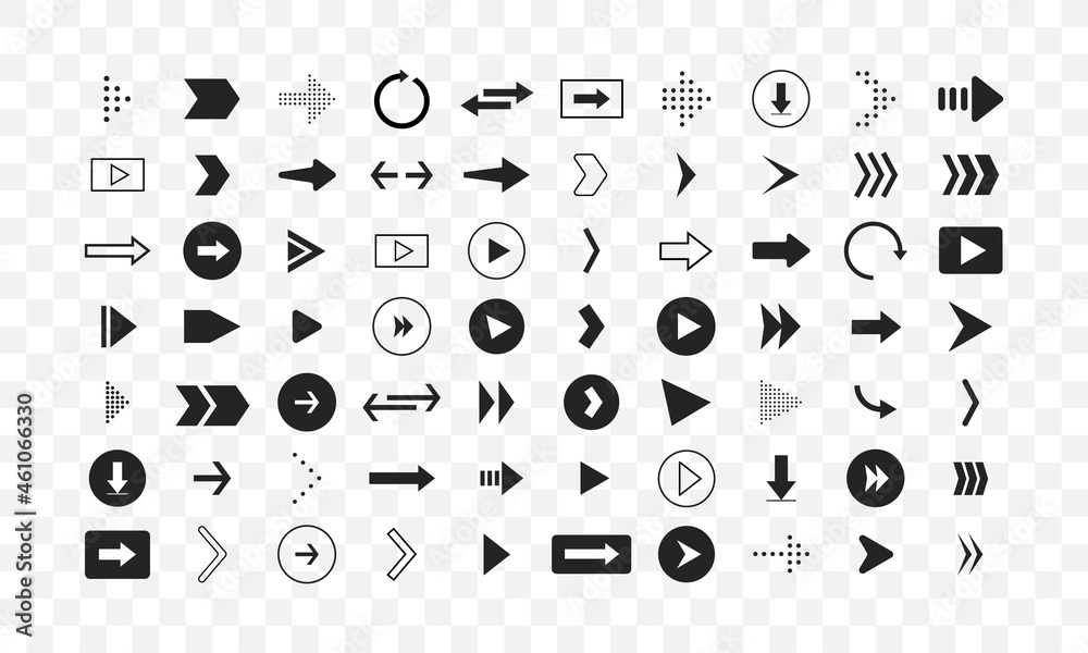 Poster Vector arrows set. Arrow icons. Arrow sign. Vector graphic