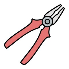 Vector Plier Filled Outline Icon Design