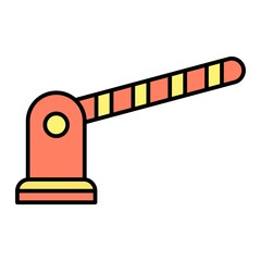 Vector Barrier Filled Outline Icon Design