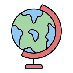 Vector Geography Filled Outline Icon Design