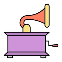 Vector Gramophone Filled Outline Icon Design