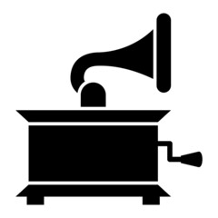 Vector Gramophone Glyph Icon Design