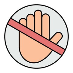 Vector Do Not Touch Filled Outline Icon Design