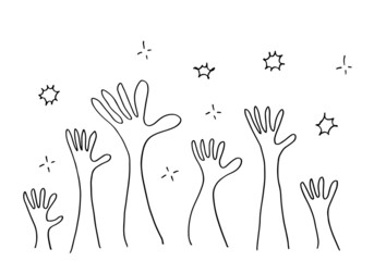 Applause hand draw on white background.vector illustration.