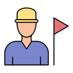  Vector Tour Guide Filled Outline Icon Design