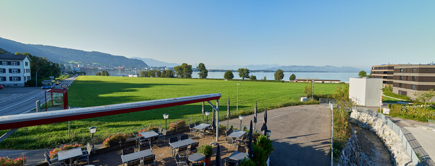 Panorama am Bodensee von Lochau bis Bregenz 
