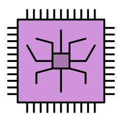 Vector Cpu Filled Outline Icon Design