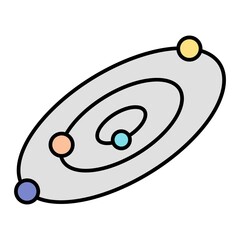 Vector Galaxy Filled Outline Icon Design